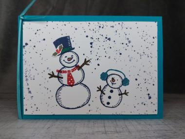 Grußkarte Weihnachten Schneemann handgemacht